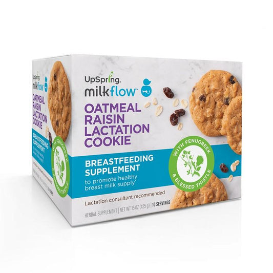 UpSpring Milkflow Fenugreek Oatmeal Raisin Lactation Cookies, 20 count